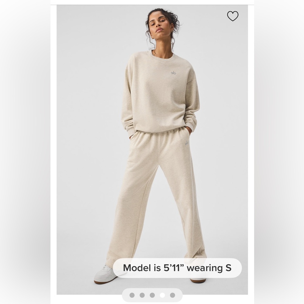 Accolade Straight Leg Sweatpant -Oatmeal Heather-L-NWT - Picture 4 of 7